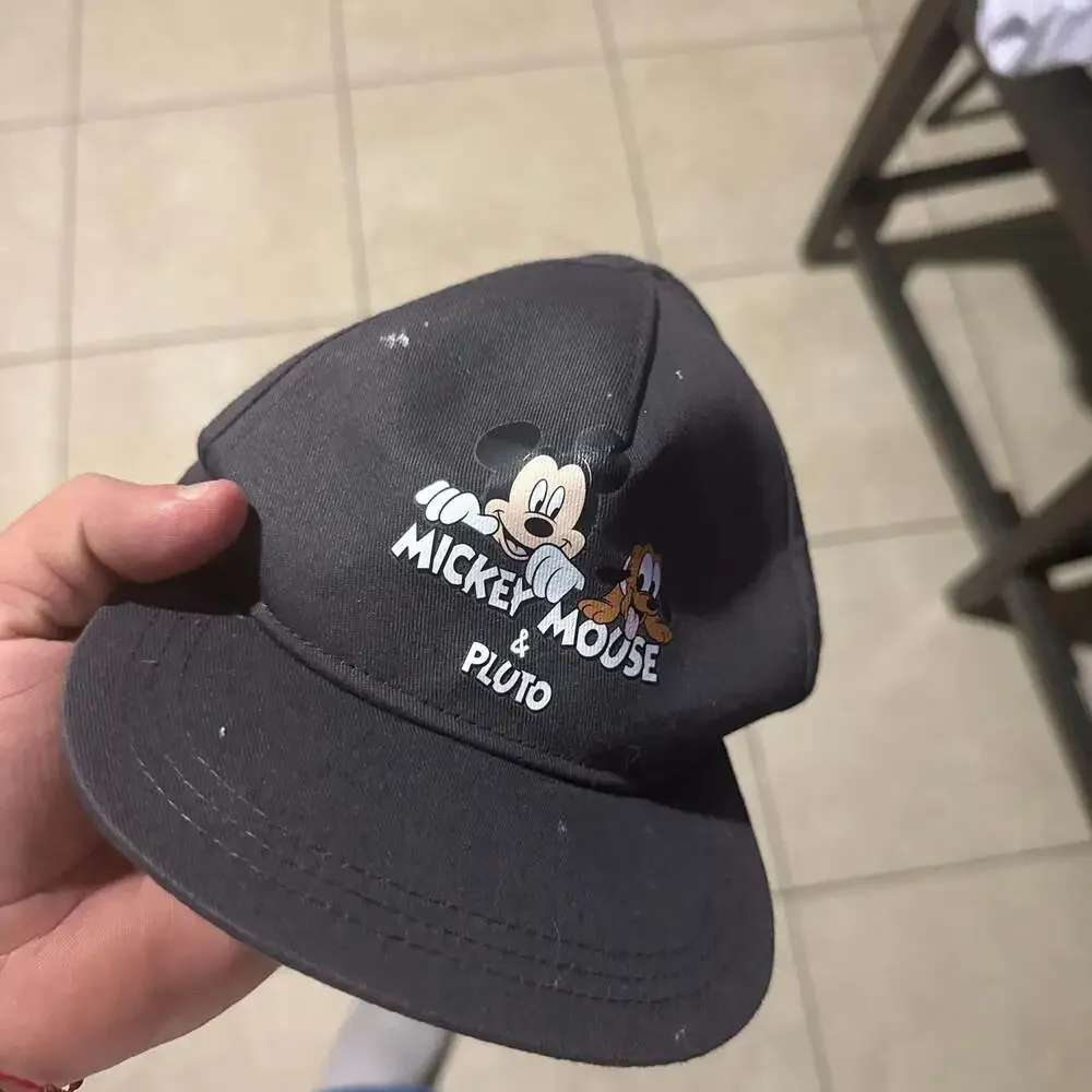 Mickey Mouse & Pluto Kids Baseball Cap - Adjustable Gray Hat